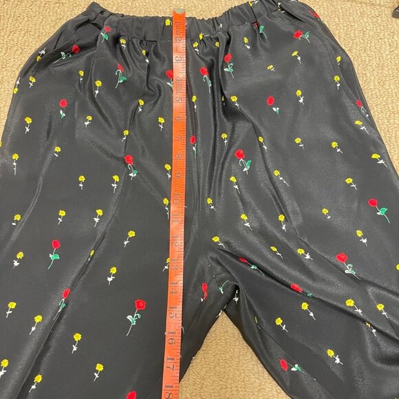 Vintage Floral Trouser Pants Black - Picture 9 of 10